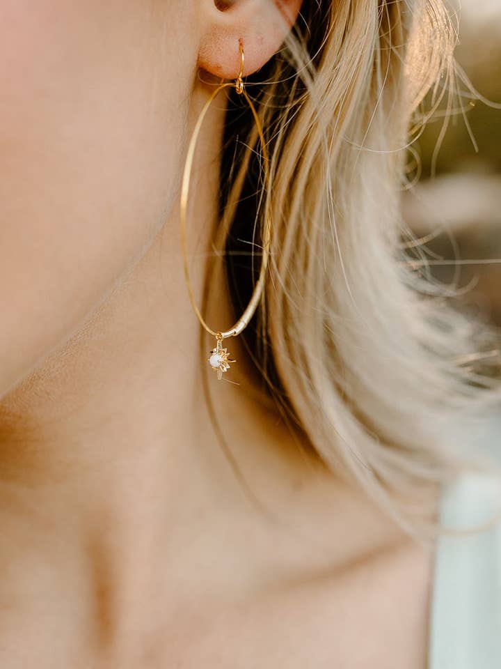 STARDUST HOOPS for wholesale by Goldie Jewelry