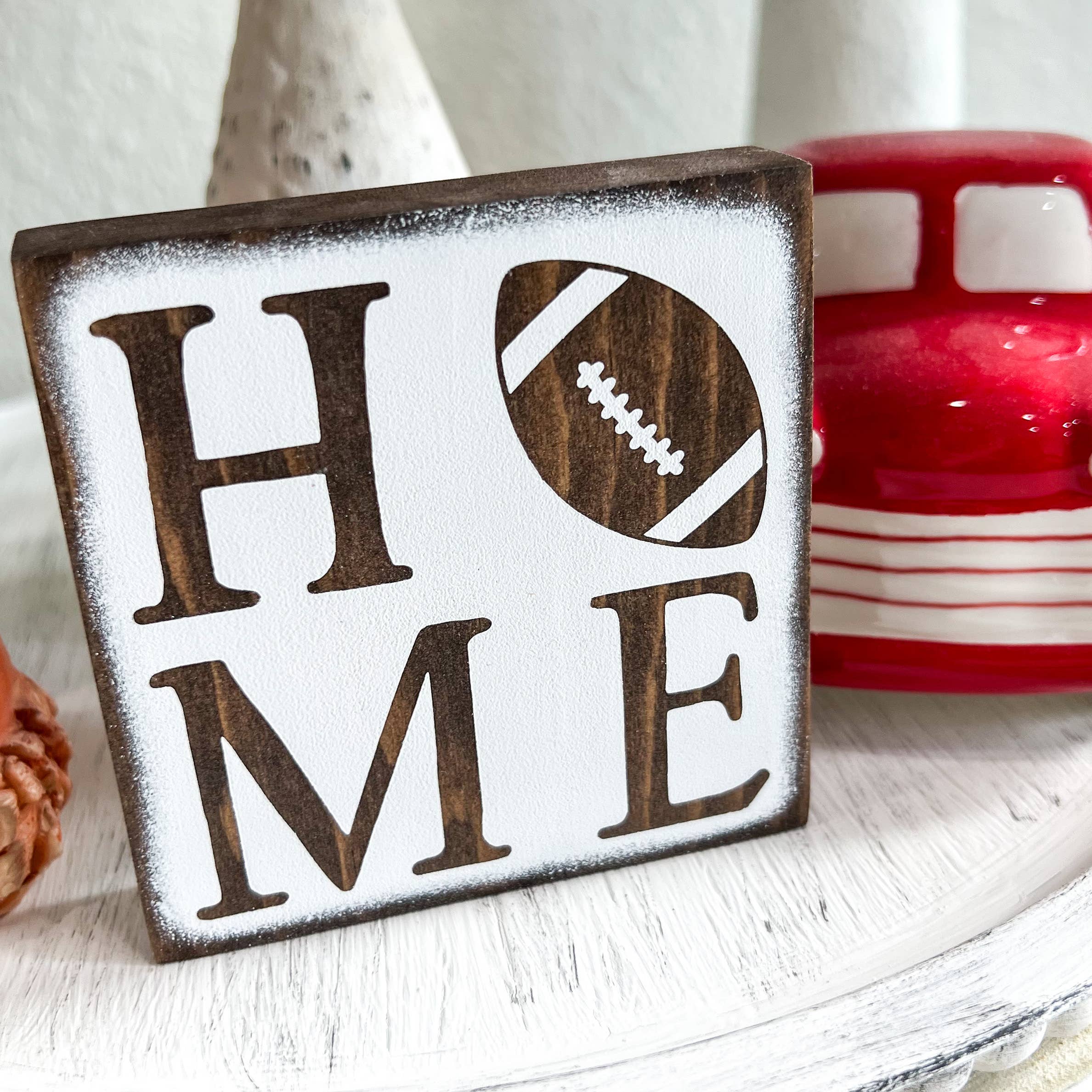 Ruaille Buaille Co - Wholesale Sign - Mini football sign | Farmhouse tiered tray | Fall home decor1