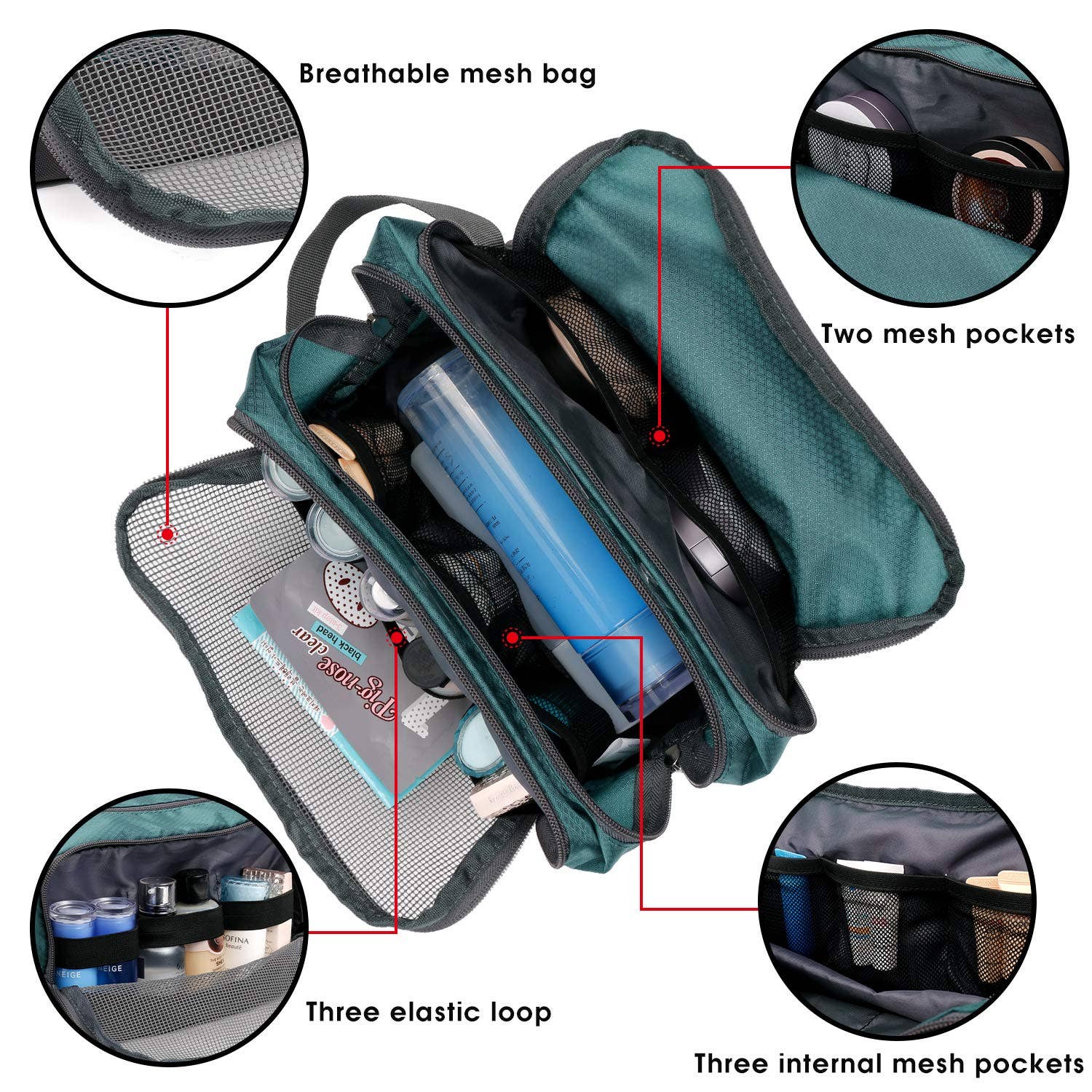 wandf - Wholesale Toiletry Bag - Unisex - Toiletry Bag Hanging Dopp Kit Water Resistant Shaving Bag21