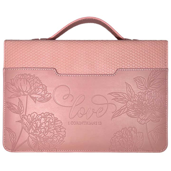 White Dove Bible Case Weave Love Pink Large for wholesale by Magnolia
