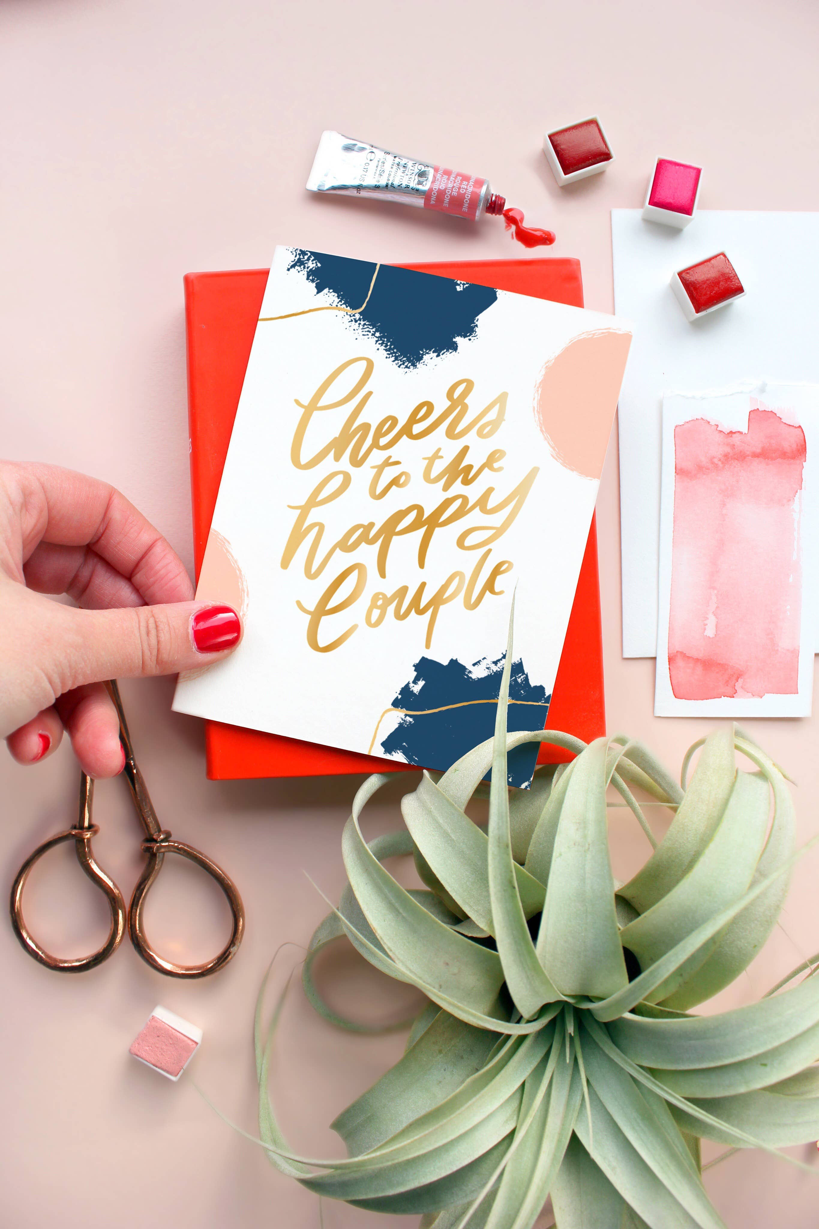 Dahlia Press - Wholesale Wedding Card - Cheers - Letterpress Wedding Greeting Card1