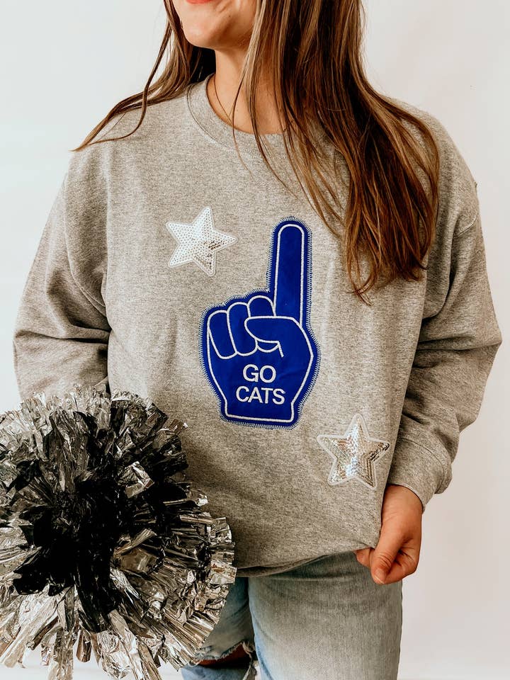 Glitz Foam Finger | Sweatshirt | Customizable for wholesale by The White Stitch