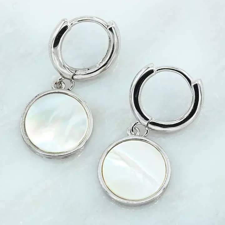 Øreringe med perlemorsvedhæng 925 sterling sølv for engroshandel hos MagJewel