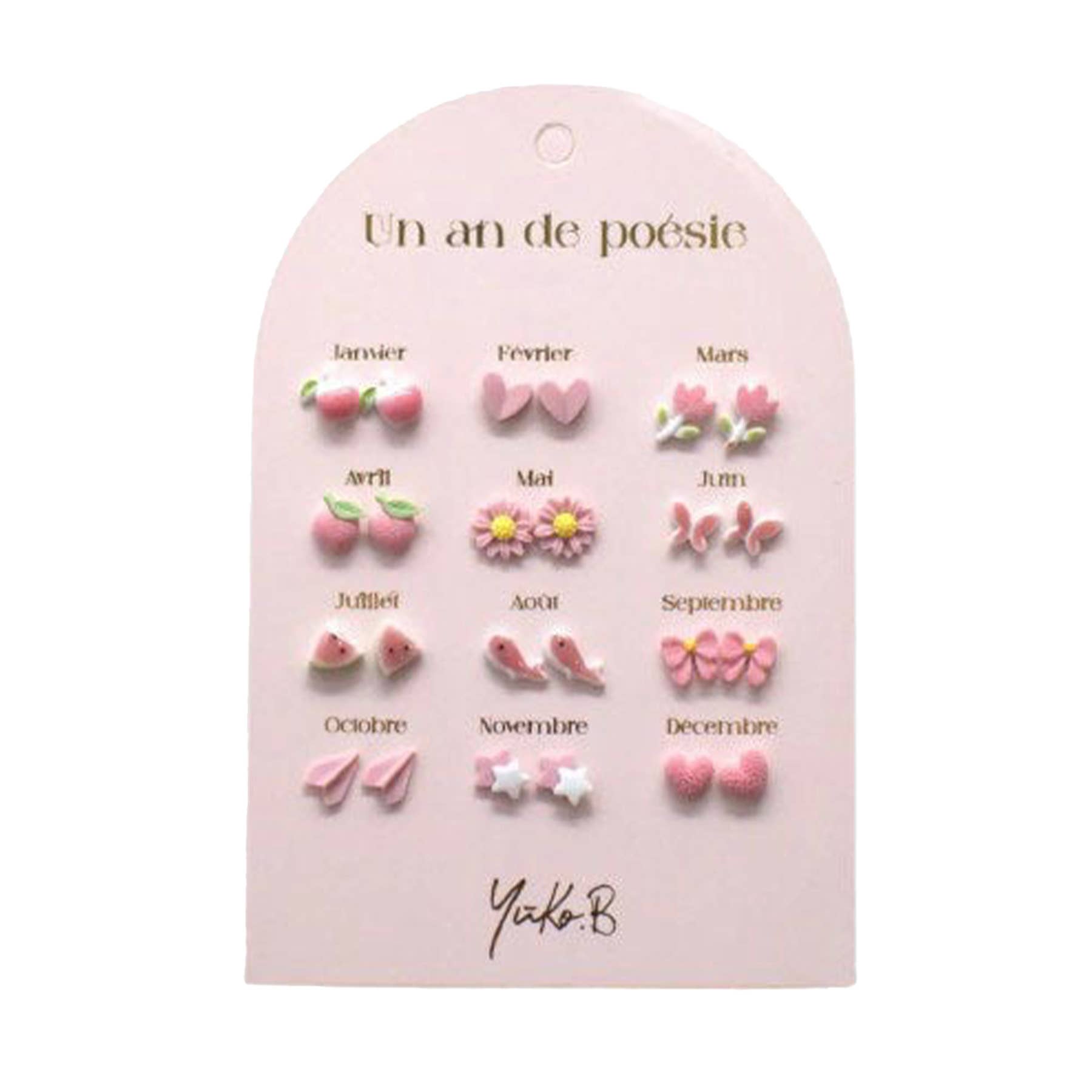 Kontiki - Wholesale Earrings - Kids - 12 Pairs of Earrings "A Year of Poetry" - Yuko B.0