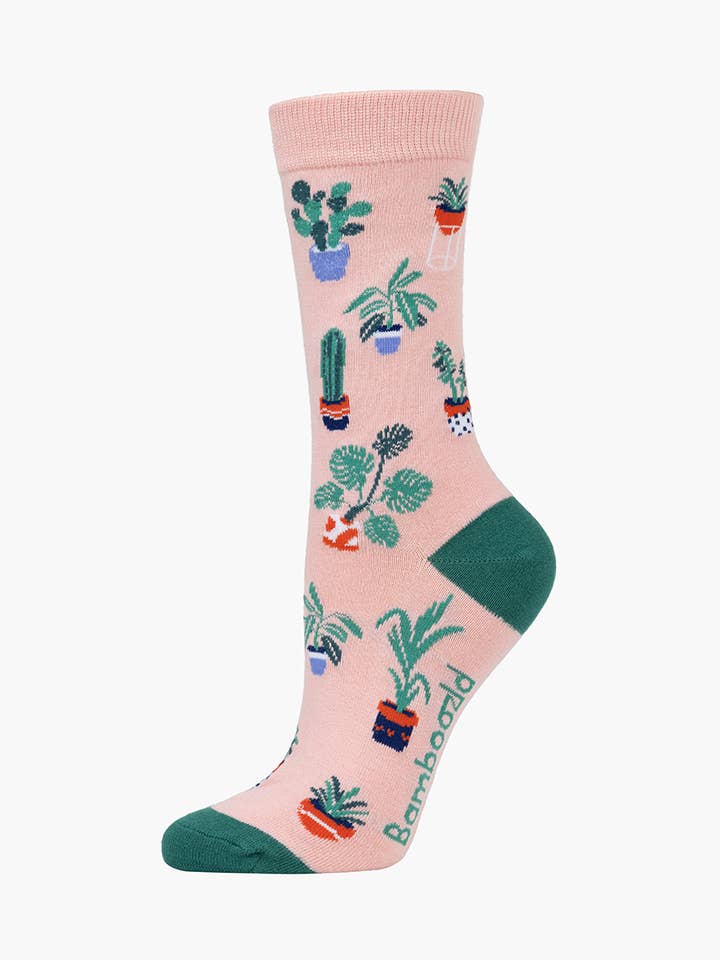 MEIAS DE BAMBU COM PLANTAS EM VASO PARA MULHERES por atacado de Bamboozld