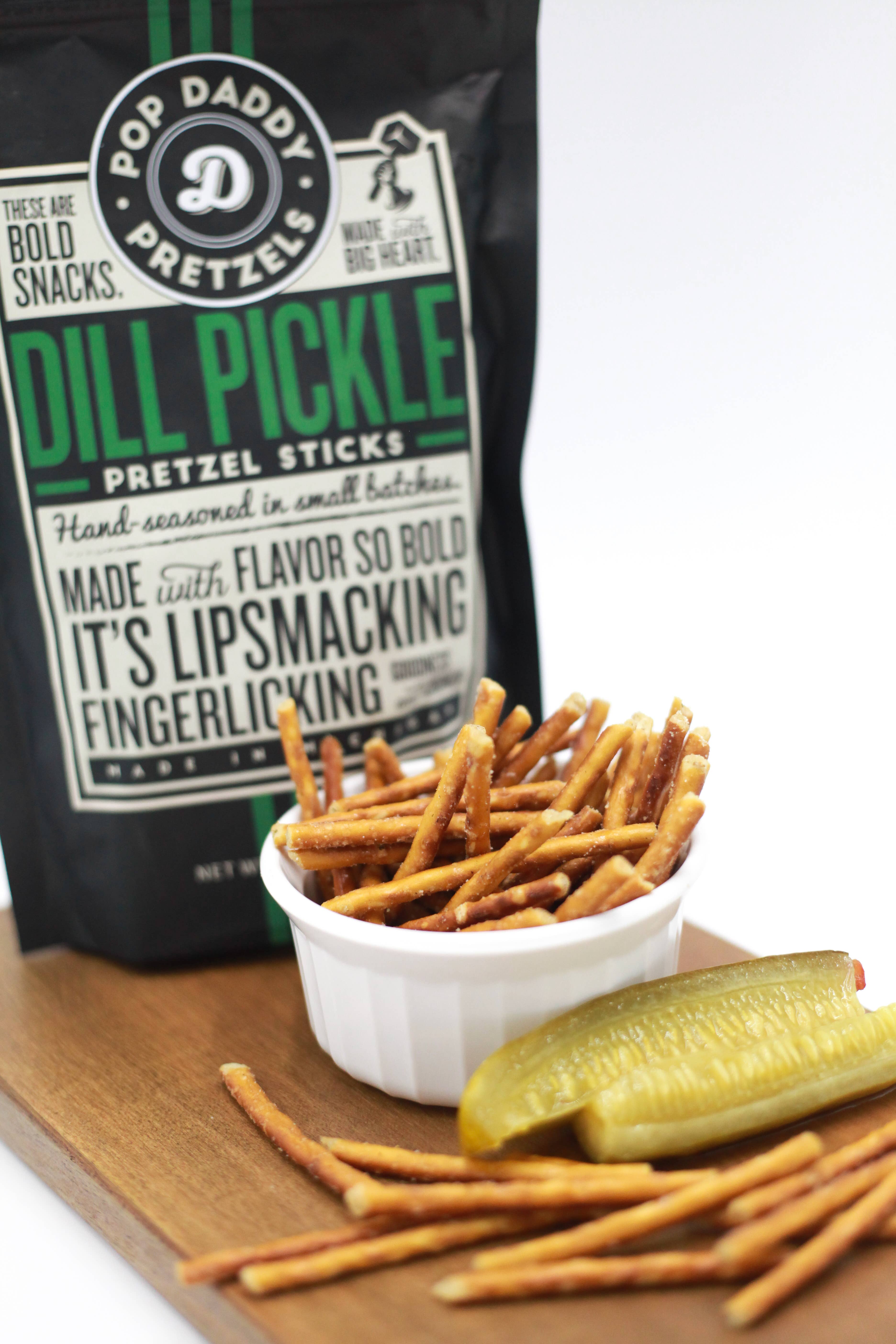 Wholesale Pop Daddy Dill Pickle Seasoned Pretzels 7.5oz for your