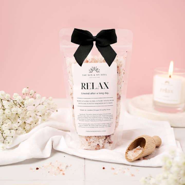 The Sun & My Soul Bath Bomb Soak Wellness Gifts – Engroshandel Badesalt – Afslapning Luksus Blødgørende Himalaya Badesalte Gave⎜Rose Ylang Ylang0