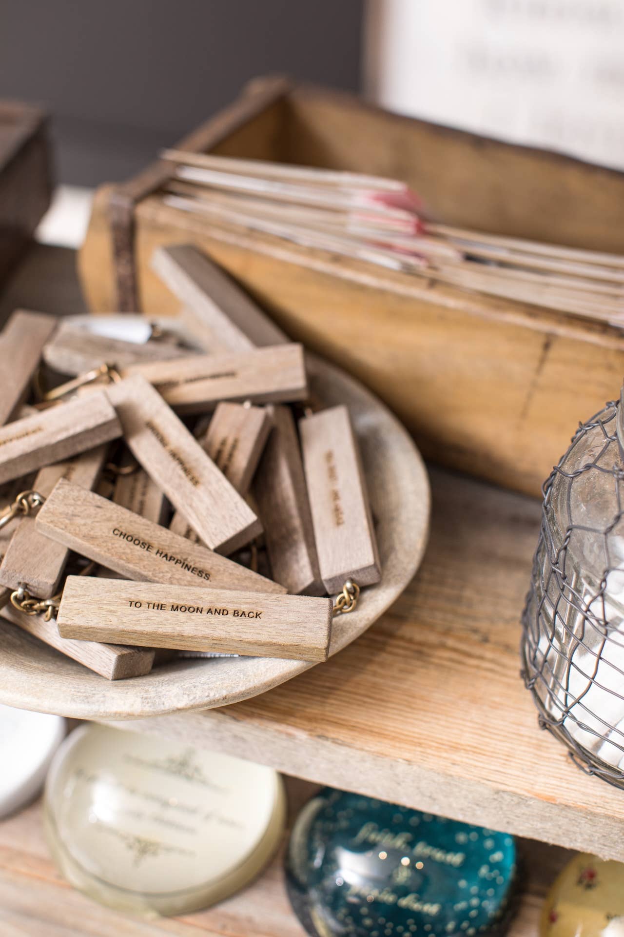 Sugarboo & Co - Wholesale Keychain - Unisex - Wood Quote Keychain - Set of 72