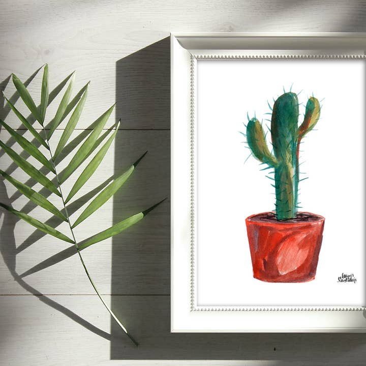 Aquarell-Pflanzen-Druck - Saguaro für den Großhandel von Allison’s Illustrations