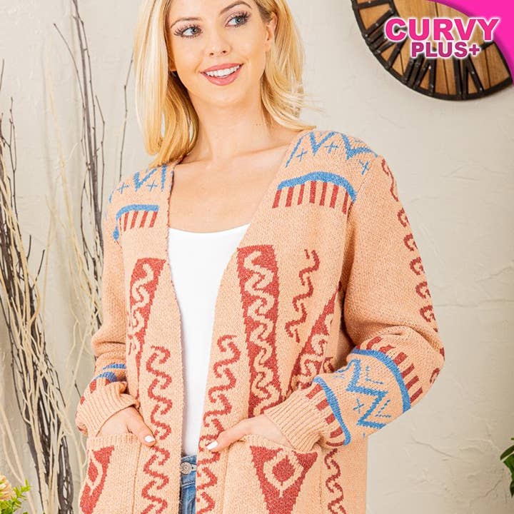 PEACH OPEN FRONT SIDE POCKET PLUS SIZE CARDIGAN and other Purchase Wholesale plus size vendors. Free Returns & Net 60 Terms on Faire trending on Faire.