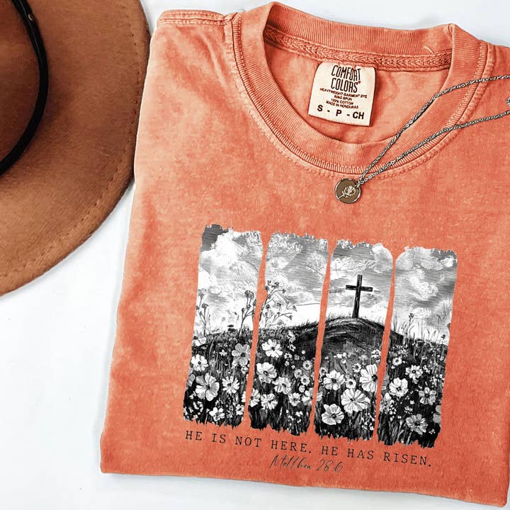 He Has Risen Matthew 28:6 Vintage Christian T-Shirt for wholesale by PressPilotCo
