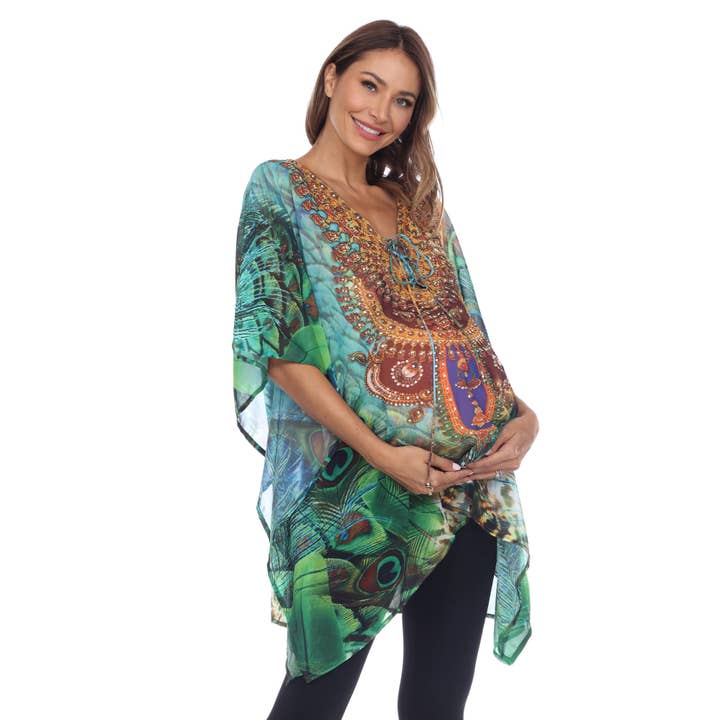 WHITE MARK - Wholesale Top – Maternity - Women's & Plus Size Maternity Short Caftan21