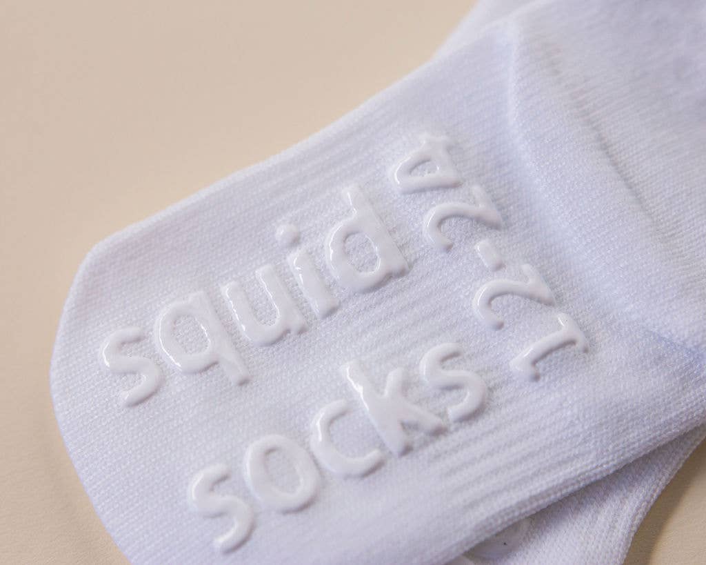 squid socks – Engroshandel Strømper - Børn og baby – Cleary - Hvid skridsikker silikonegreb til baby, børns ankelstrømper4