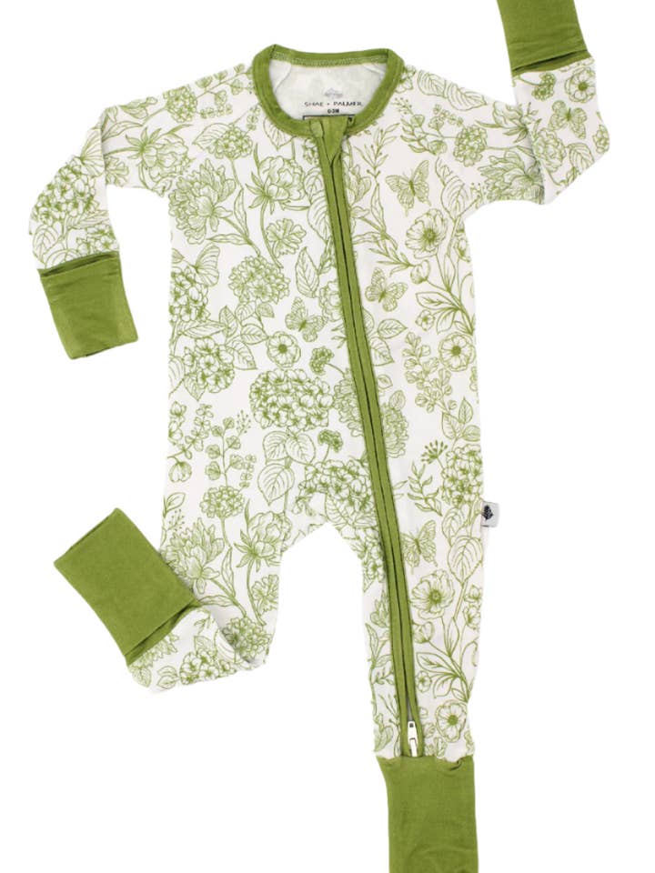 Botanical - Moss Green – Baby Romper for wholesale by Shae & Palmer