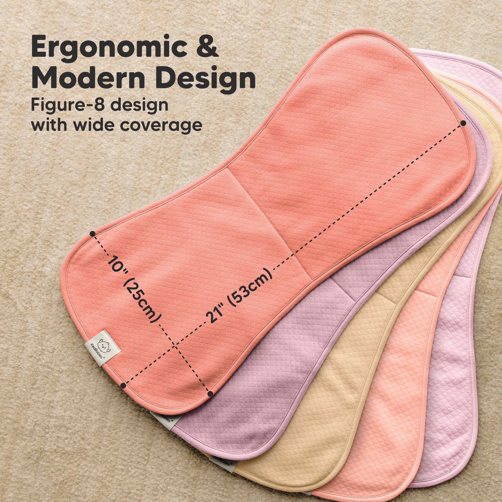 Dämpad pastell 5-pack Quin Baby Burp-dukar, mjuka burpdukar för spädbarn för wholesale på Faire2