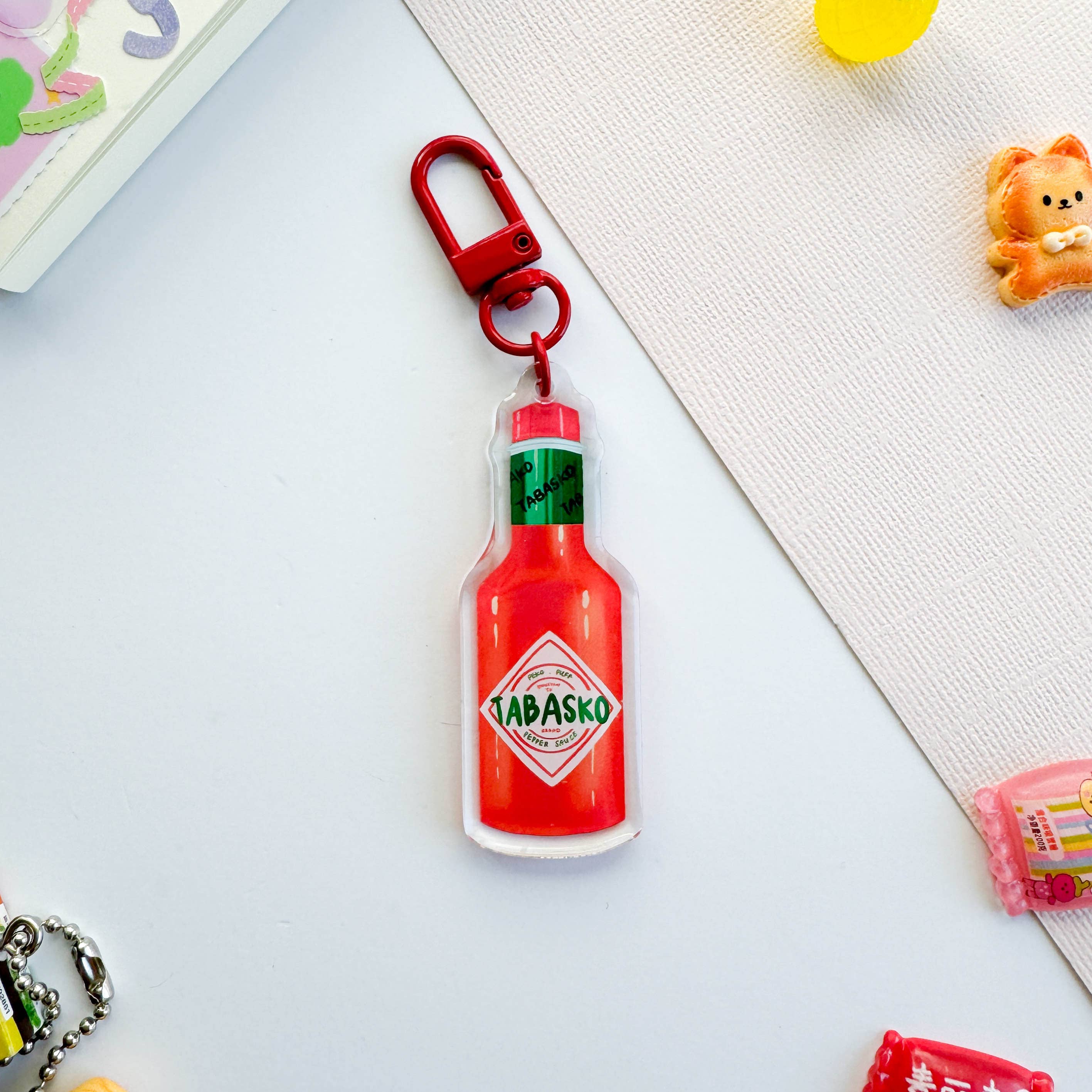 PekoPuff - Wholesale Keychain - Unisex - Tabasco Hot Sauce Double-sided Acrylic Keychain with Epoxy