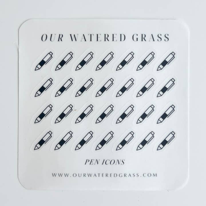 Mini Pen Icon Sticker Sheet | Planner Sticker for wholesale by Our Watered Grass
