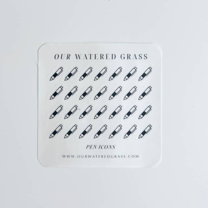 Mini Pen Icon Sticker Sheet | Planner Sticker for wholesale by Our Watered Grass