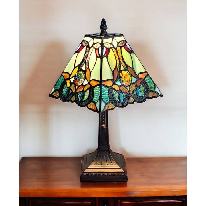 HomeRoots - Wholesale Accent/Desk Lamp - 15" Tiffany Style Vintage Abstract Teal Table Lamp