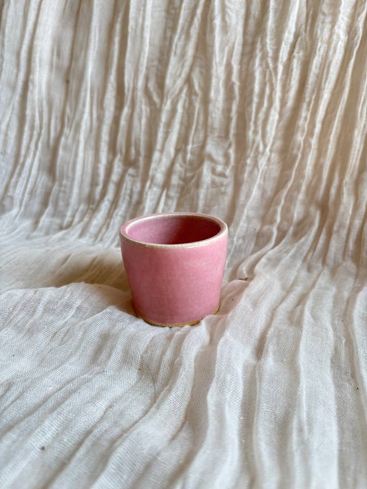 Candy Floss Pink Handmade Ceramic 50ml Espresso Cup for wholesale by Charlotte Manser Ceramics