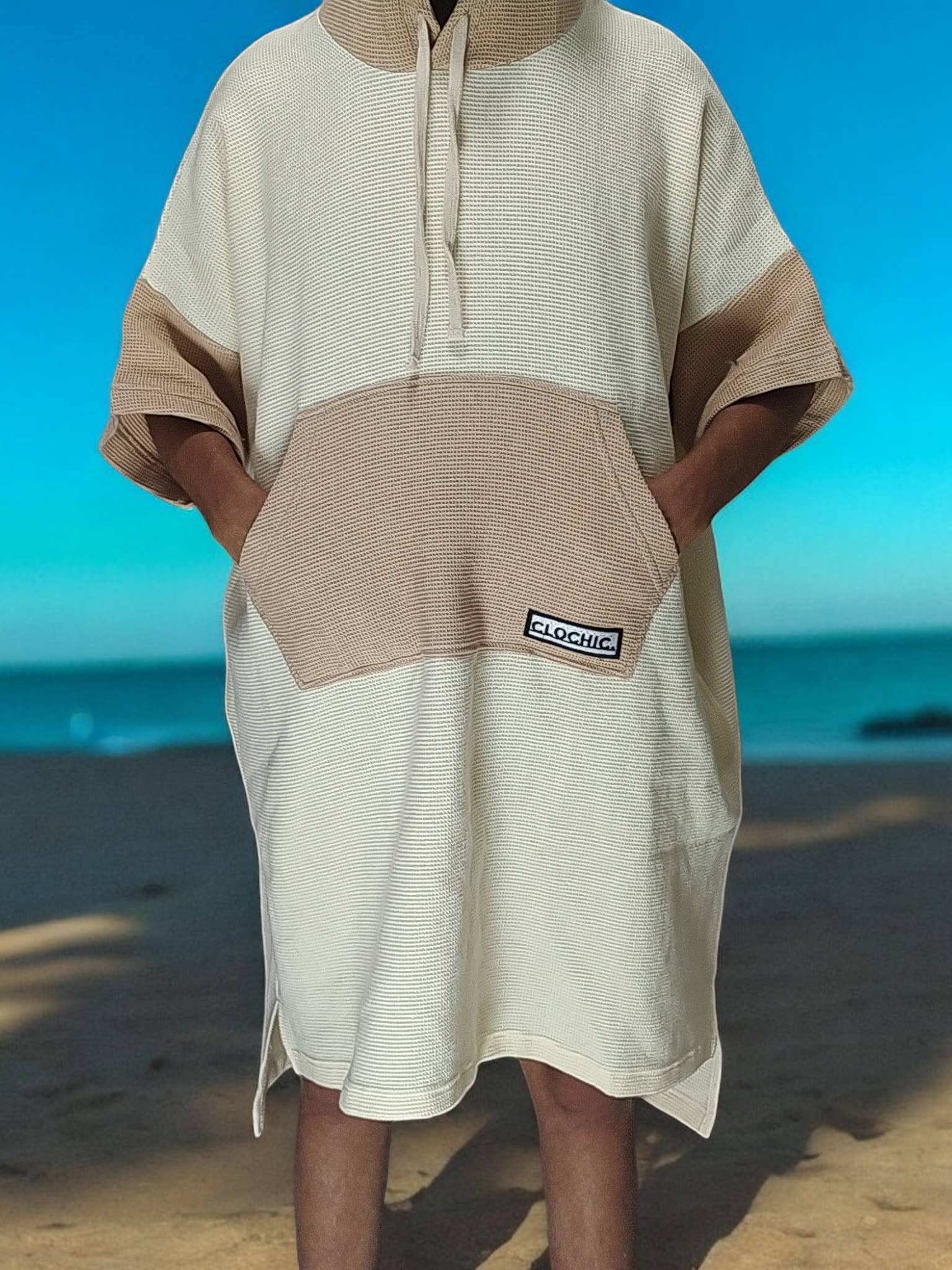 Mazador – wholesale Poncho - Unisex – Unisex poncho i våfflad bomull för vuxna4