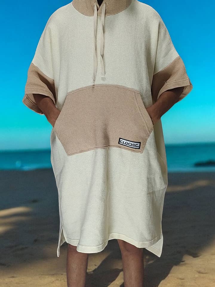 Mazador – wholesale Poncho - Unisex – Unisex poncho i våfflad bomull för vuxna4