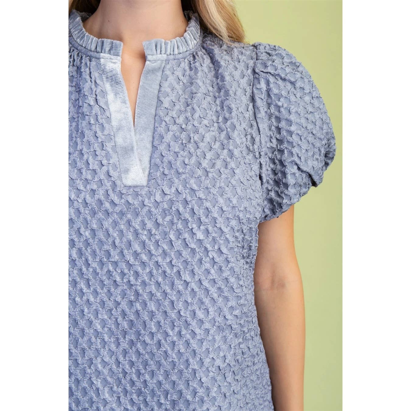 STYLE USA - Wholesale Tunic - Women's - NEW Textured Puff Sleeve Top14