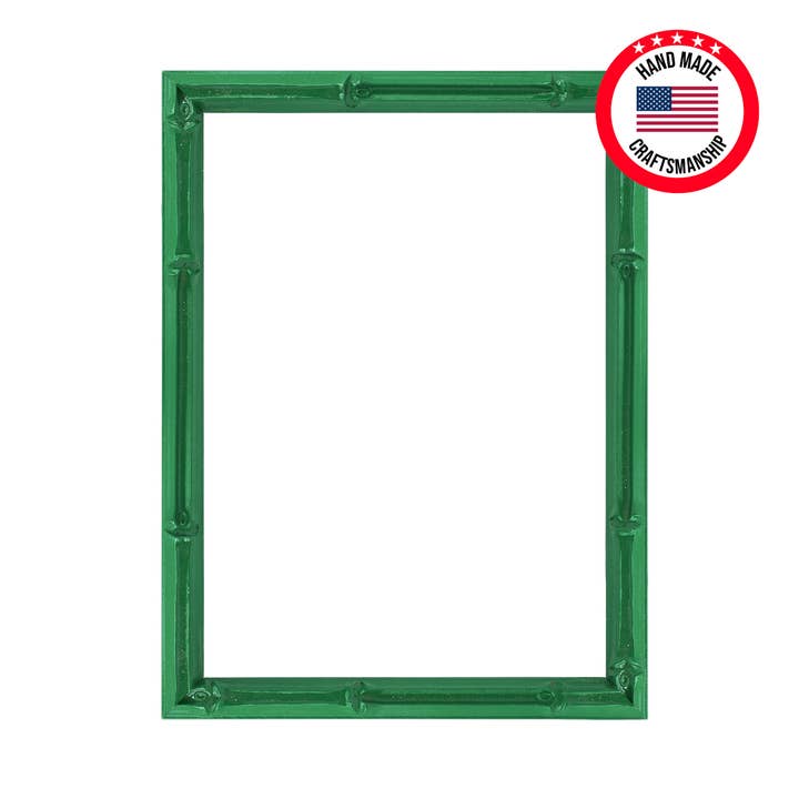 Hand Painted Green Bamboo Picture Frame for wholesale on Faire7