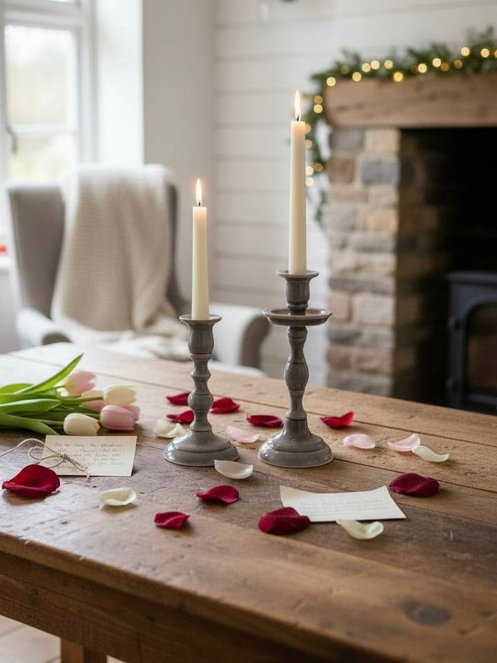 Grijze Empire Taper kaarshouder klein voor wholesale door Made Market Co.