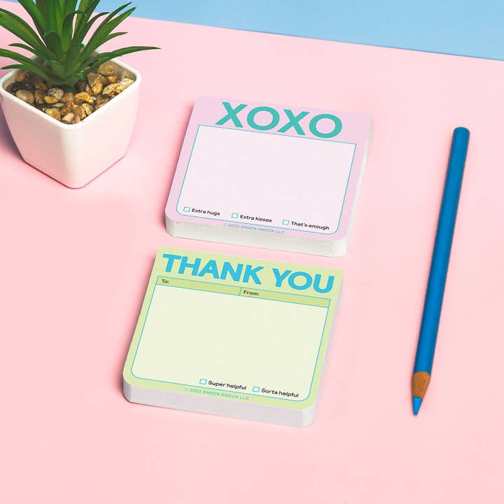 Knock Knock - Wholesale Sticky Notes - Thank You Sticky Note (Pastel Version)