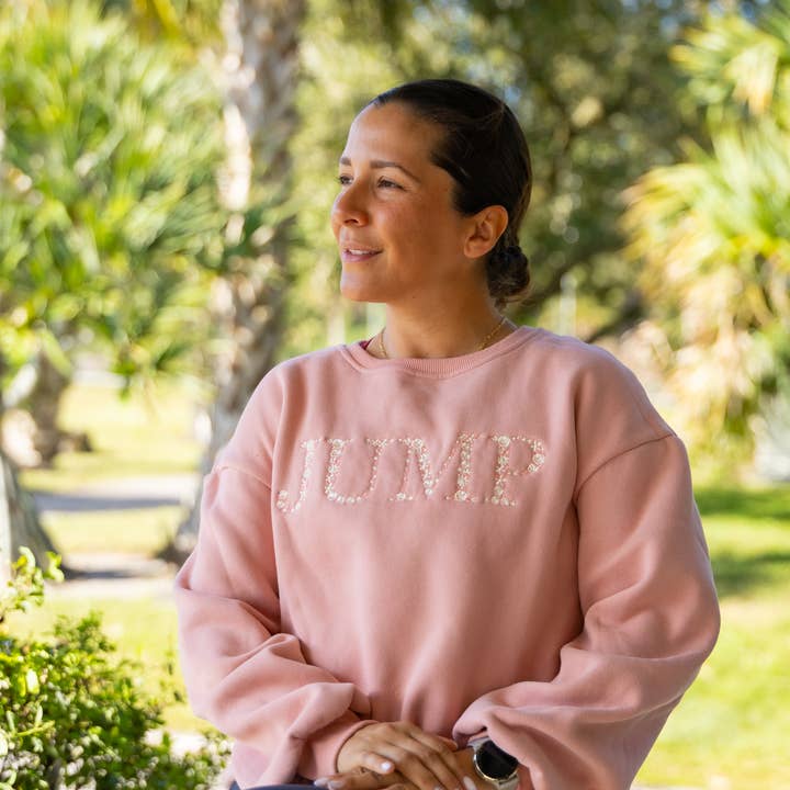 JUMP - Peach Equestrian Sweatshirt for wholesale by Huston x Ellany