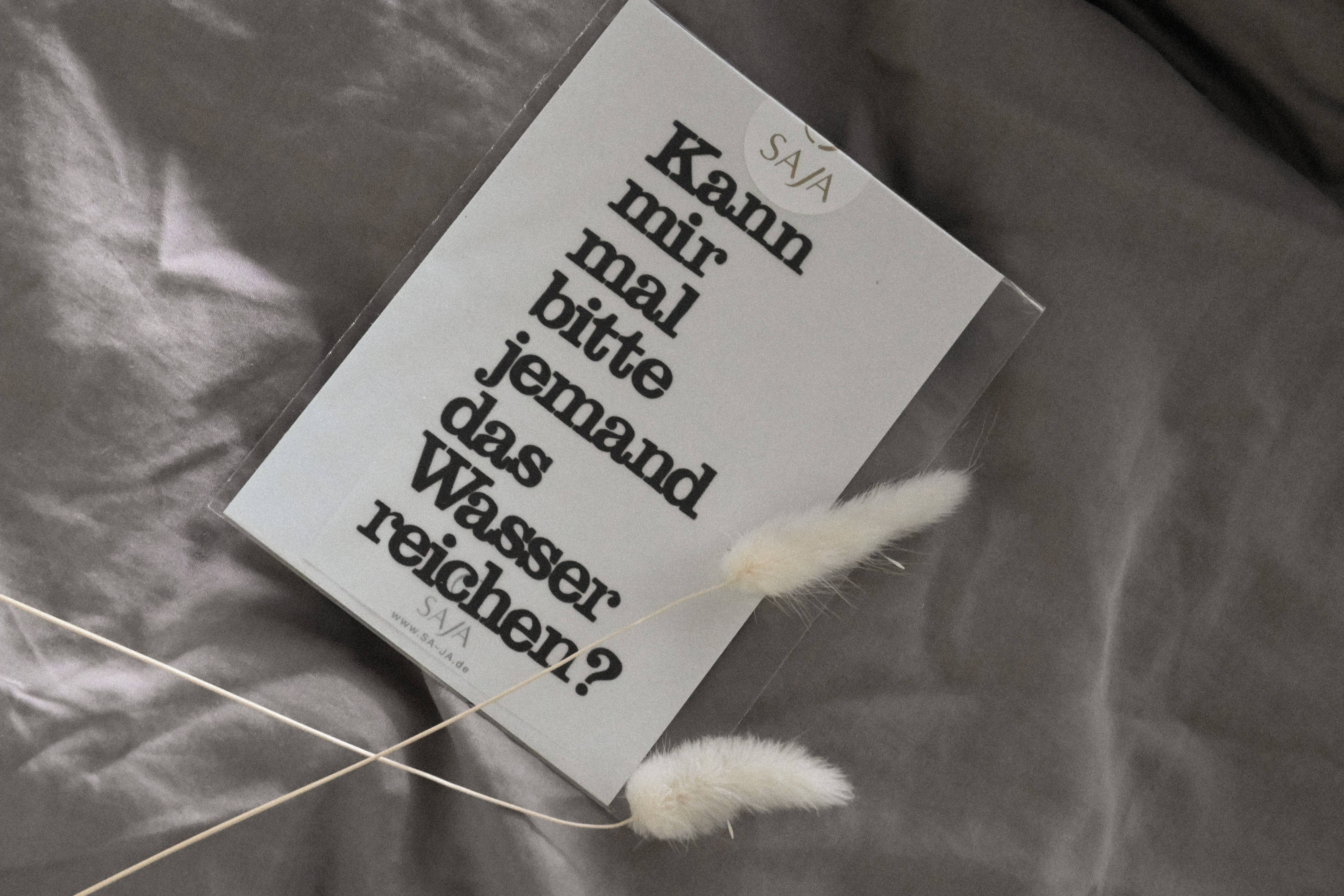 SAJA Design Atelier - Wholesale Patch - Iron-on image "Can someone please pass me the water?"2