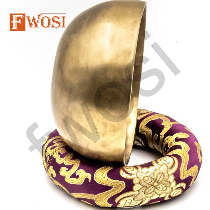 Fwosi - Wholesale Meditation Supplies - Himalayan Tibetan Singing Bowl Set with Mallet & Cushion | Antique Meditation Bell Sound Bowls for Yoga | Healing Bowl | Mindfulness Bell3