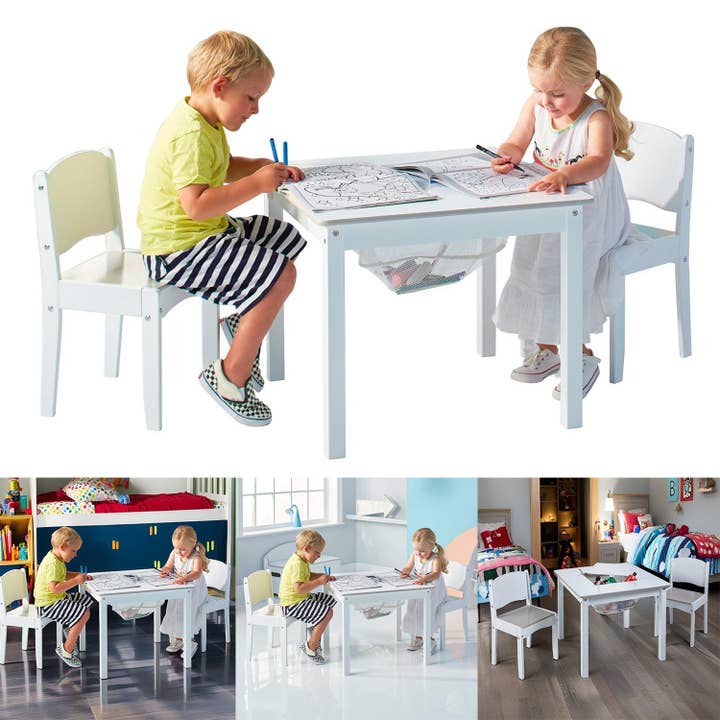 Daniel James - Vente Chaise – enfant - Ensemble table d'activités blanche pour enfants avec 2 chaises4