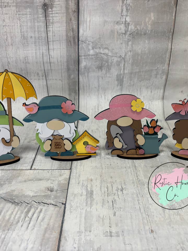 Kit de bricolaje de gnomos de primavera, juego de 4 para venta al por mayor de Rustic Home Co LLC