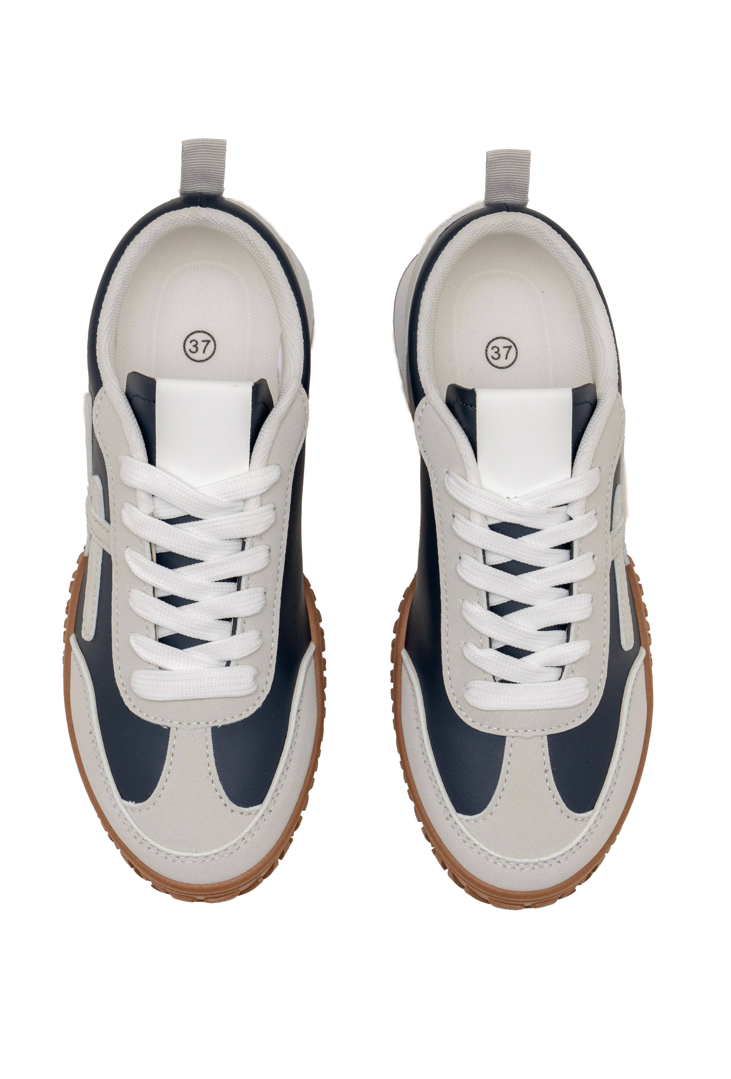 C'M PARIS - Wholesale Lifestyle Sneakers - Women's - Retro Sneakers with Mesh Insert and Gum Sole 65286