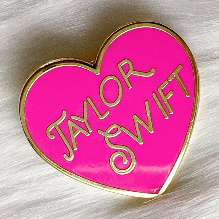 Taylor Swift Pink Heart Enamel Pin for wholesale by Kismet Showroom