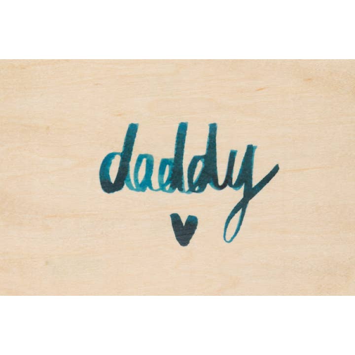Wood Postcard Painted Words Daddy for wholesale by Woodhi