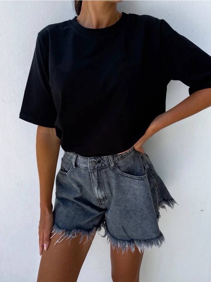 ESTEE BROWN - Wholesale T-Shirt - Women's - Large basic plain T-shirt - 2206U
