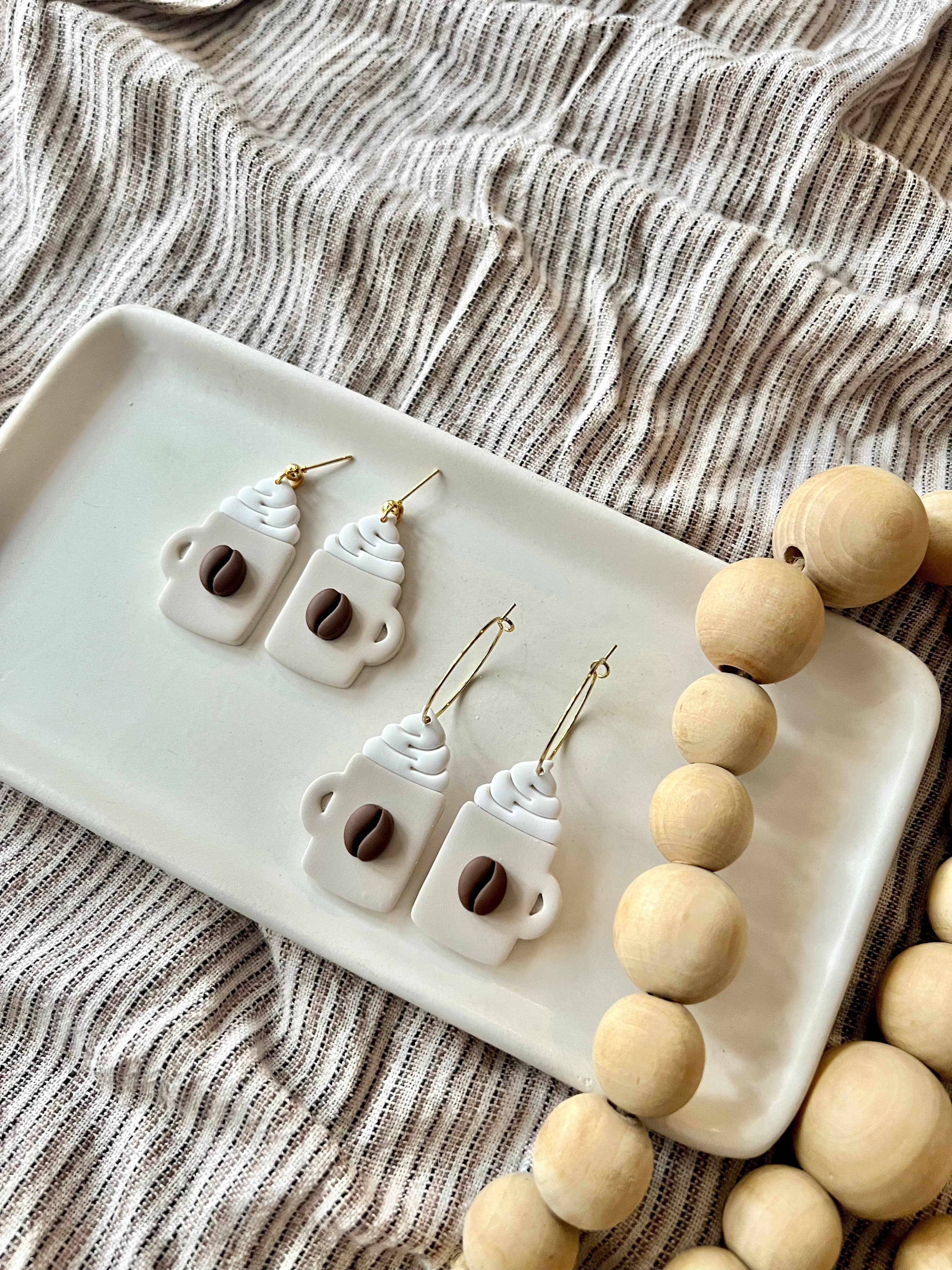 SeizeTheClayJewelry - Wholesale Dangle Earrings - Coffee Mug Earrings, Coffee Bean Earrings, Coffee Earrings2