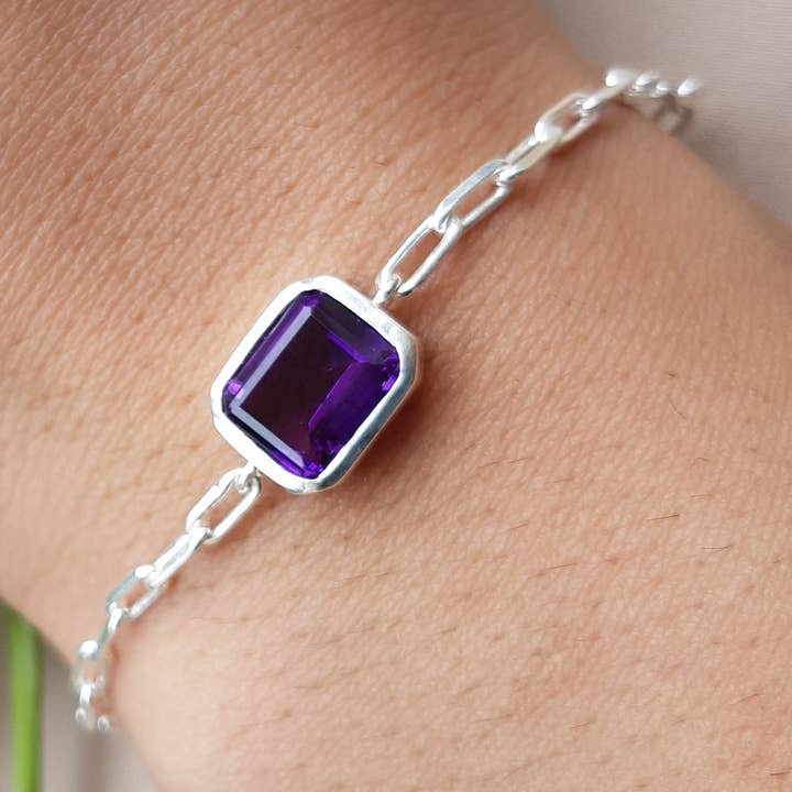 Amethist Februari Geboortesteen Handgemaakte Boheemse Armband voor wholesale door Rishi Jewelry