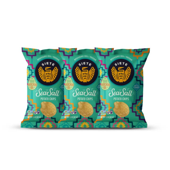 Siete Foods - Wholesale Chips - Kettle Cooked Sea Salt Potato Chips 1.5 oz - 72 bags