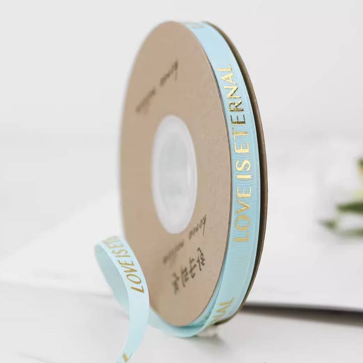 Casa Style - Wholesale Ribbon – Gift wrapping - Grosgrain Ribbon with Letter Bronzing (1cm x 100 yard)5