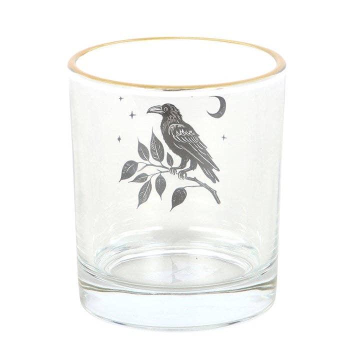 Something Different Wholesale - Venta al por mayor Vaso/copa - Vaso de Cristal Gótico con Cuervo Posado