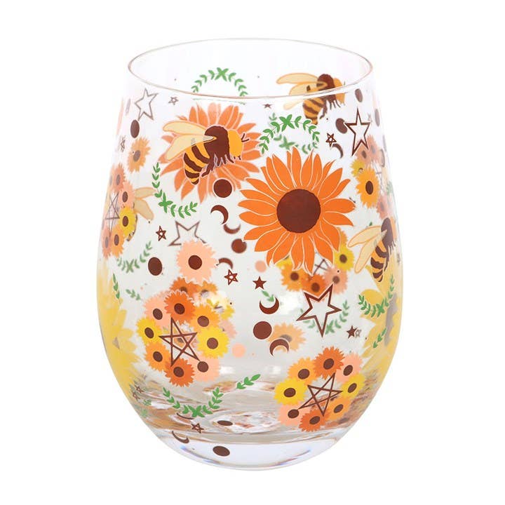 Something Different Wholesale - Wholesale Wine Glass - Bee Radiant Print Stemless Glass1