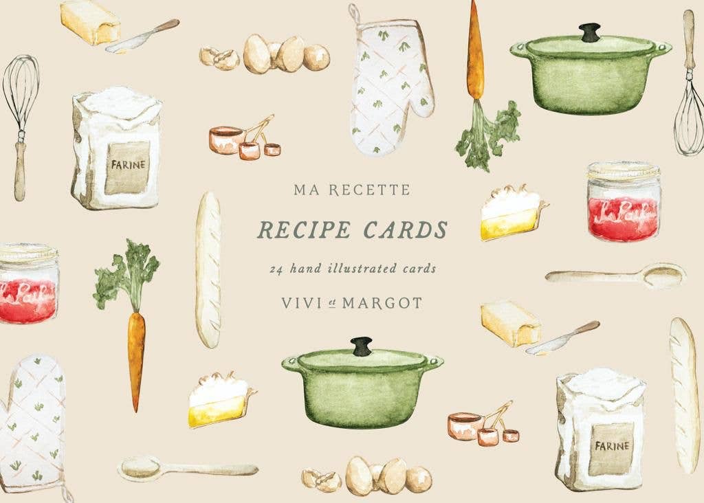 Vivi et Margot - Wholesale Recipe Card - Hand Illustrated Recipe Card Box Set 245