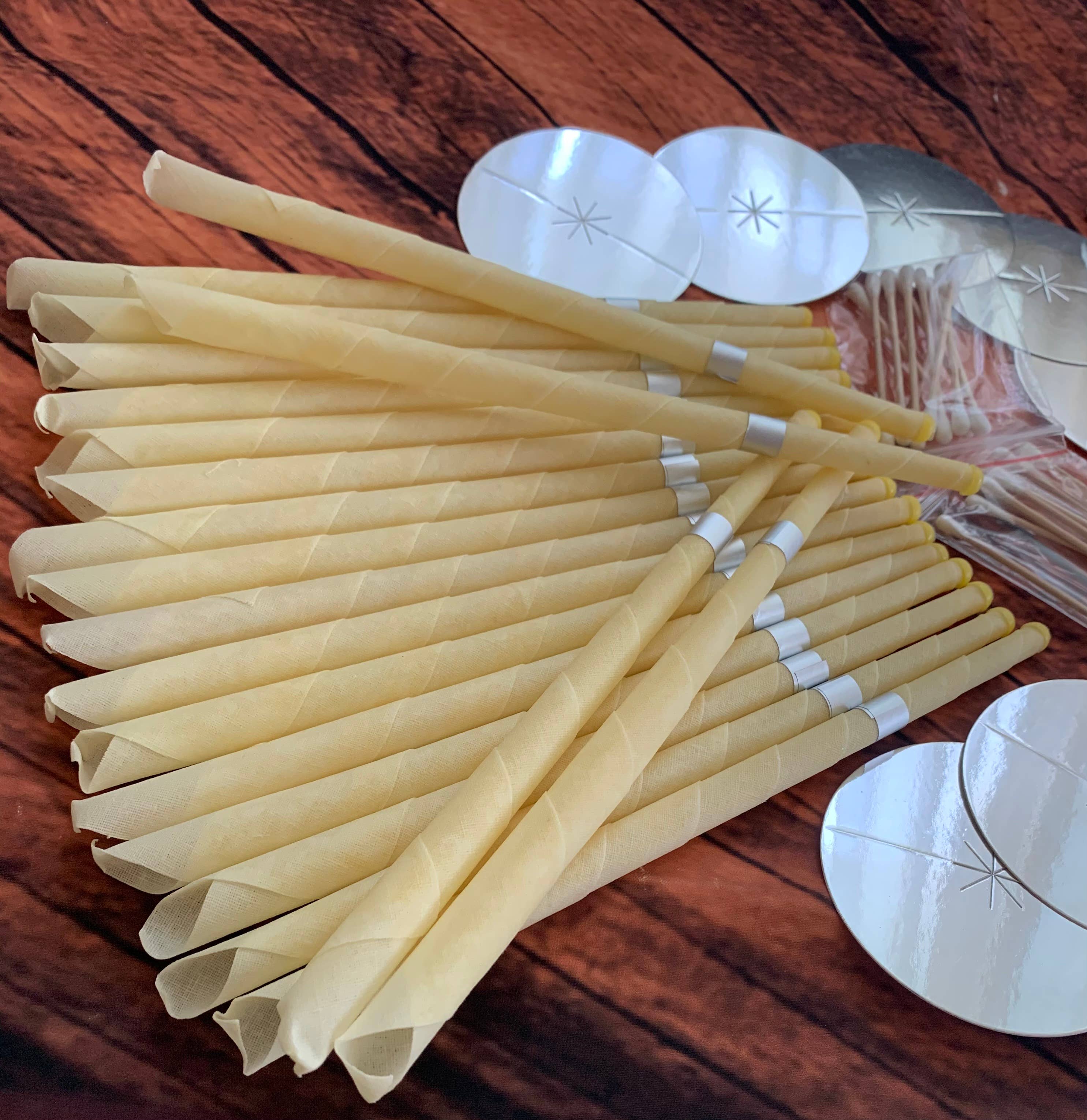 Stilnati - Wholesale Tapered Candle/Candlestick - 40 Pcs Ear Wax Removal Beeswax Candles Ear Candles Handmade 8