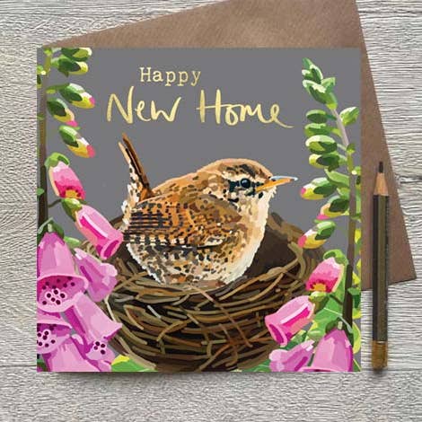 BB 06 - Happy New Home Wren Greeting Card for wholesale by Sarah Kelleher
