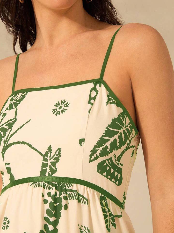GREEN Tropical Print Maxi Dress with Spaghetti Straps for wholesale on Faire3