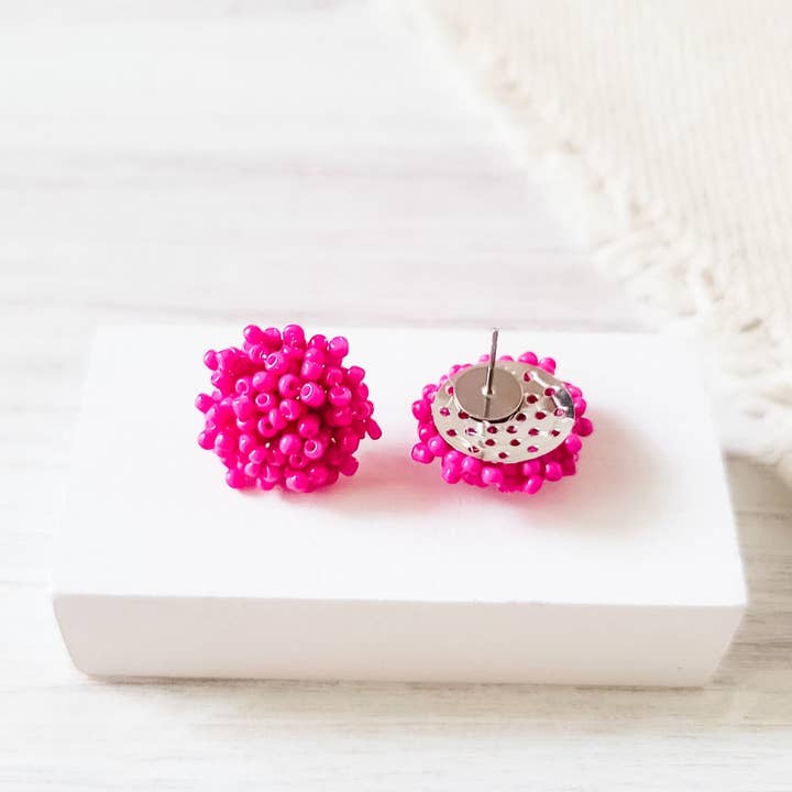 OBX Prep - Wholesale Dangle Earrings - Custom Team Bead Top Hand Painted Football Dangle Earrings4